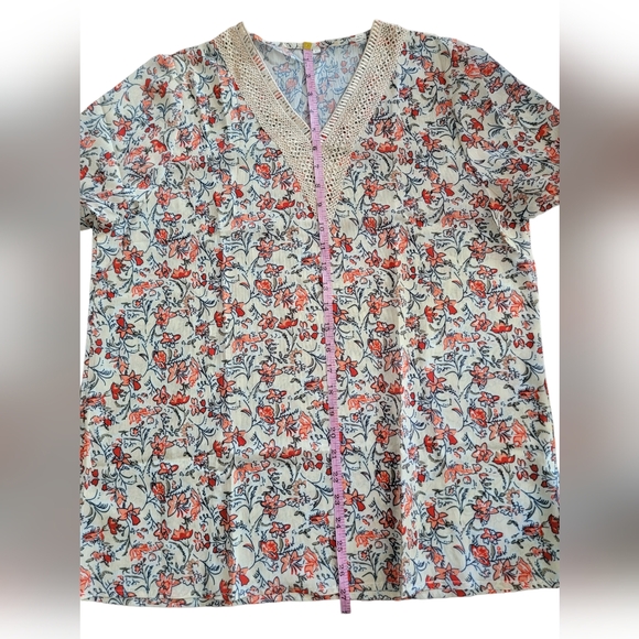 Boho Tops Blouses for Women V Neck Floral Summer Shirts Trendy Short Sleeve - Picture 7 of 14
